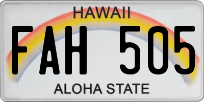 HI license plate FAH505