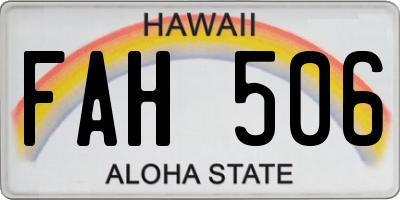 HI license plate FAH506