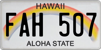 HI license plate FAH507