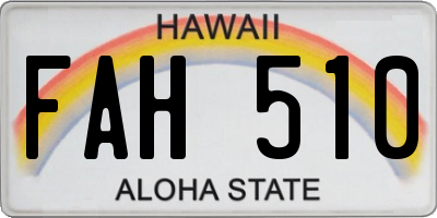 HI license plate FAH510