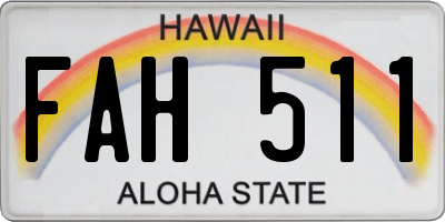 HI license plate FAH511
