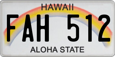 HI license plate FAH512
