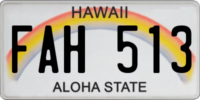 HI license plate FAH513