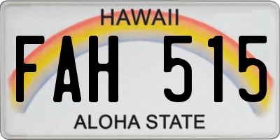 HI license plate FAH515
