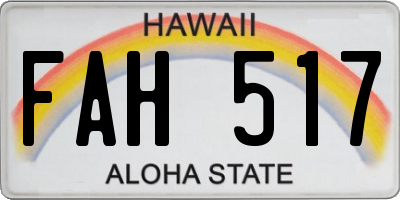 HI license plate FAH517