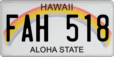 HI license plate FAH518