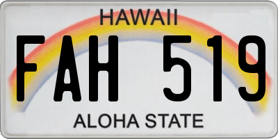 HI license plate FAH519