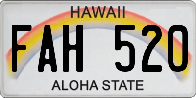 HI license plate FAH520