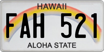 HI license plate FAH521