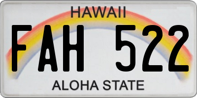 HI license plate FAH522