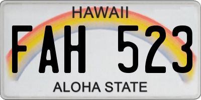 HI license plate FAH523