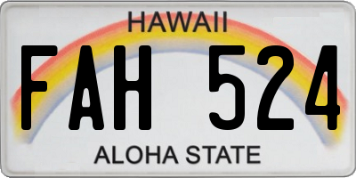 HI license plate FAH524