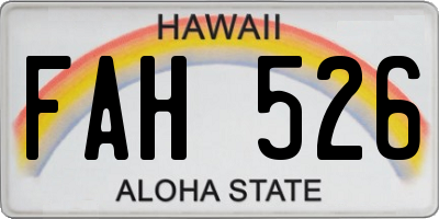 HI license plate FAH526