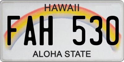 HI license plate FAH530