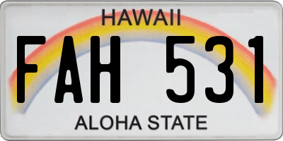 HI license plate FAH531