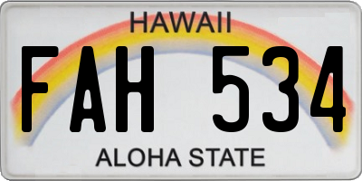 HI license plate FAH534