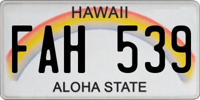 HI license plate FAH539