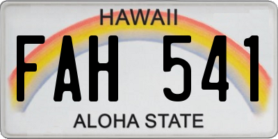 HI license plate FAH541