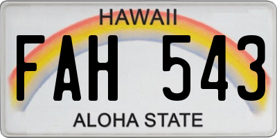 HI license plate FAH543