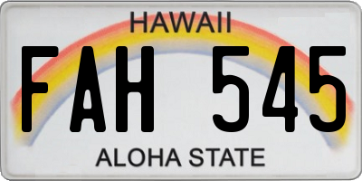 HI license plate FAH545