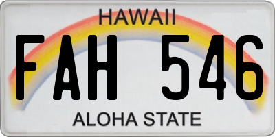HI license plate FAH546