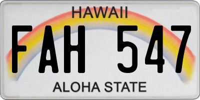 HI license plate FAH547