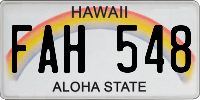 HI license plate FAH548