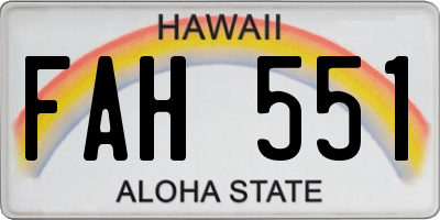 HI license plate FAH551
