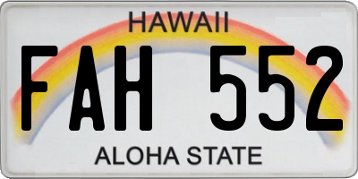 HI license plate FAH552