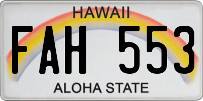 HI license plate FAH553