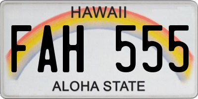 HI license plate FAH555