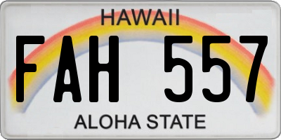 HI license plate FAH557