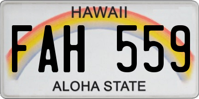 HI license plate FAH559