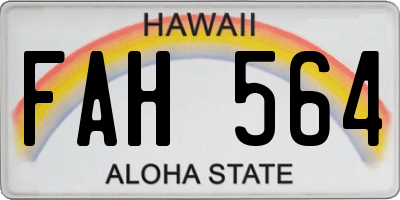 HI license plate FAH564