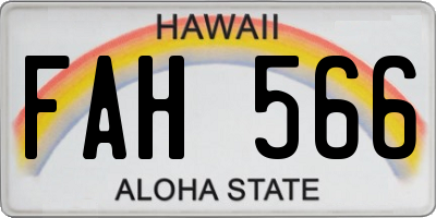 HI license plate FAH566