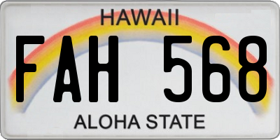 HI license plate FAH568