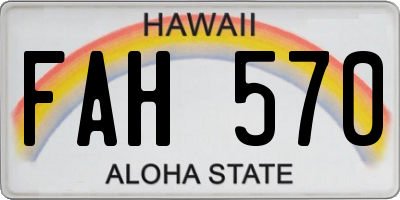 HI license plate FAH570