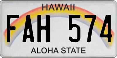 HI license plate FAH574