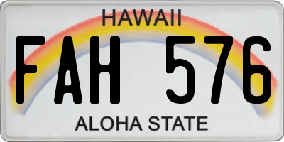 HI license plate FAH576