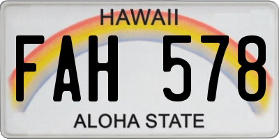 HI license plate FAH578