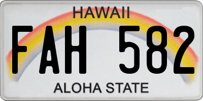 HI license plate FAH582