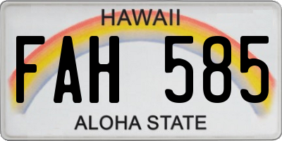 HI license plate FAH585