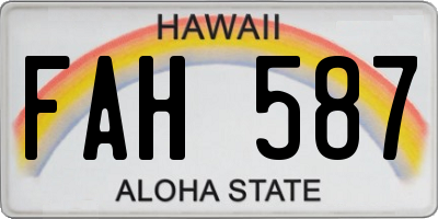 HI license plate FAH587