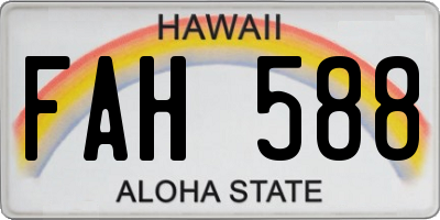HI license plate FAH588