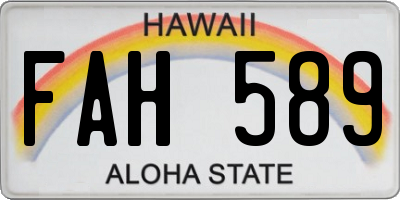 HI license plate FAH589