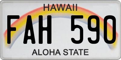 HI license plate FAH590