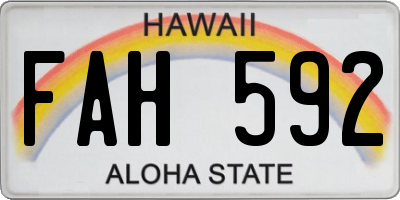 HI license plate FAH592