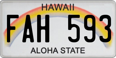 HI license plate FAH593