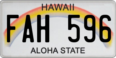 HI license plate FAH596