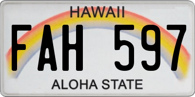HI license plate FAH597